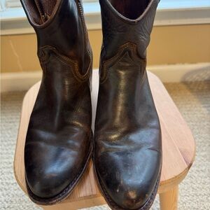 Frye Dark Brown Leather Cowboy Boots